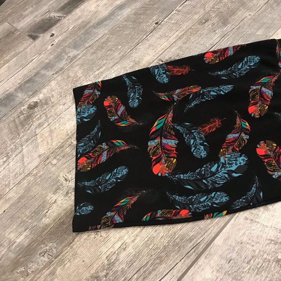 LuLaRoe feather print midi skirt - Picture 3 of 8